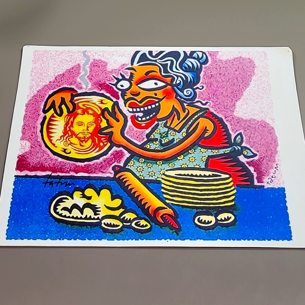 Signed Robert Tatum Jesus Lefse Tortilla Street Art Print